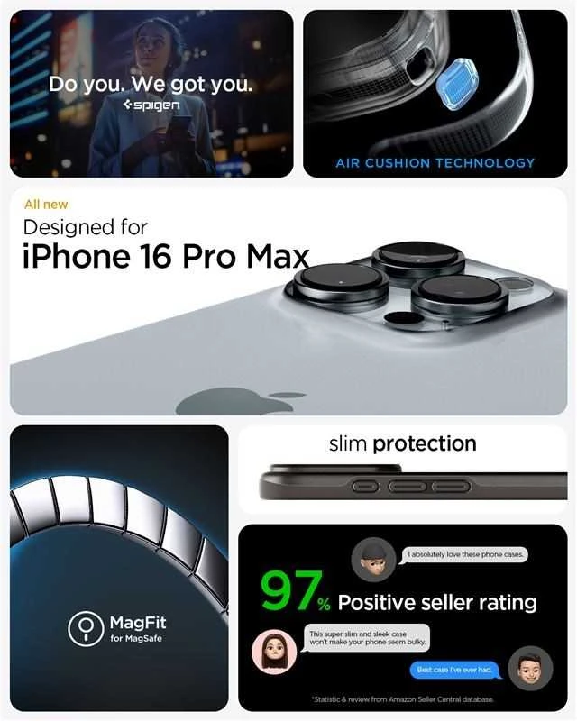 Spigen Thin Fit MagSafe Apple iPhone 16 Pro Max – dėklas telefonui juodos spalvos
