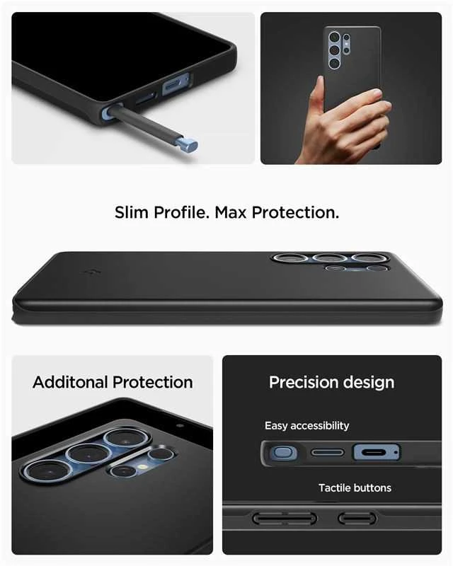 Dėklas Spigen Thin Fit Mag Magsafe Galaxy S25 Ultra juodas