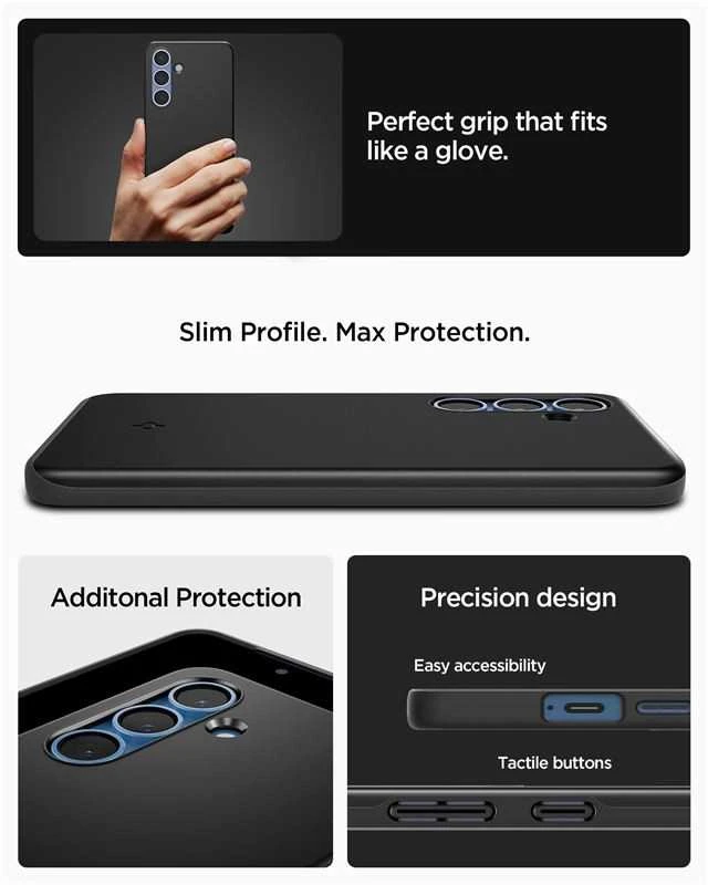 Spigen Thin Fit Mag MagSafe – dėklas skirtas Samsung Galaxy S25 Juodas