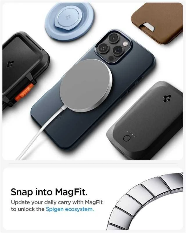 Spigen Thin Fit MagSafe dėklas, skirtas iPhone 16 Pro – tamsiai pilkas
