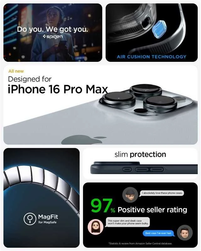 Spigen Thin Fit MagSafe Apple iPhone 16 Pro Max – dėklas telefonui pilkos spalvos