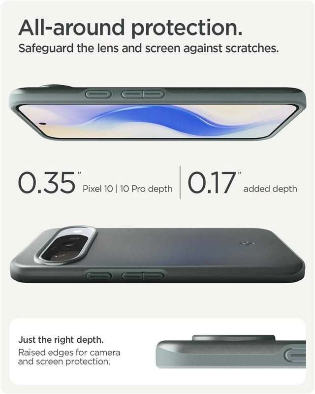 Spigen Thin Fit Mag MagSafe – dėklas skirtas Google Pixel 10 / 10 Pro Sage Žalias