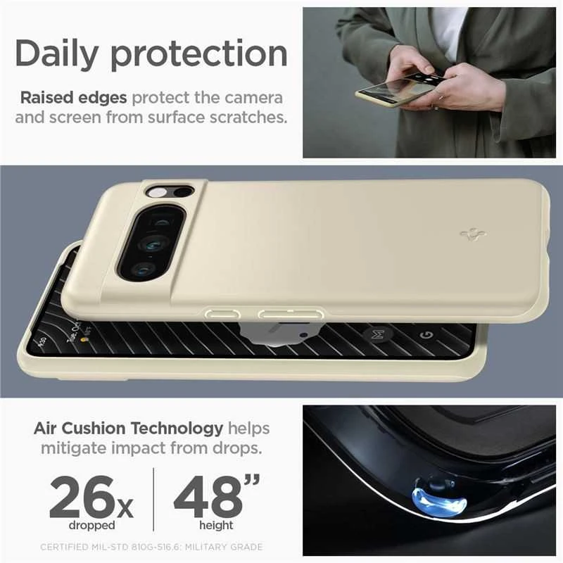 Dėklas Spigen Thin Fit, prigesinta bežinė - Google Pixel 8 Pro