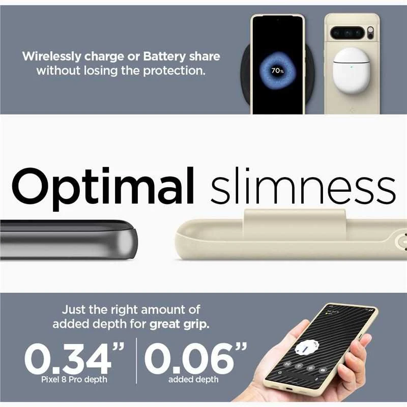 Dėklas Spigen Thin Fit, prigesinta bežinė - Google Pixel 8 Pro