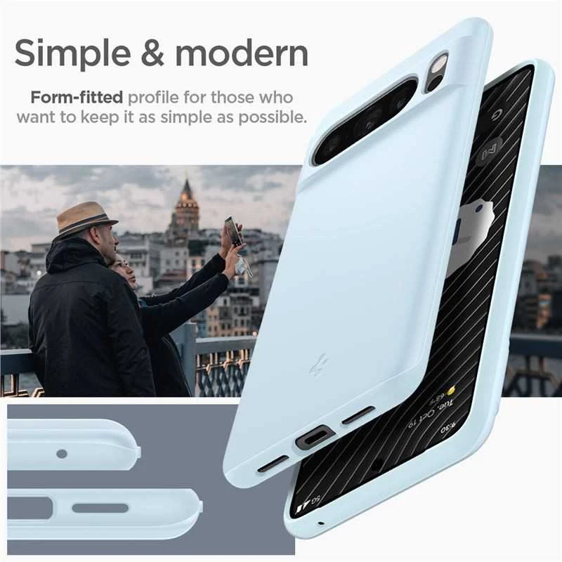 Dėklas Spigen Thin Fit, prislopinta mėlyna - Google Pixel 8 Pro