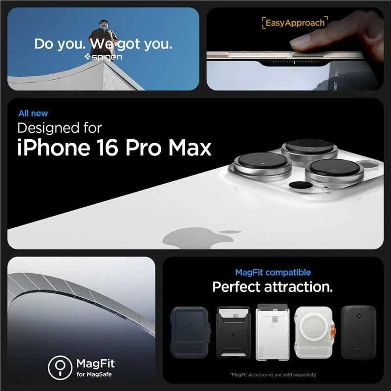 Spigen Thin Fit T MagSafe dėklas, skaidrus, baltas - iPhone 16 Pro Max