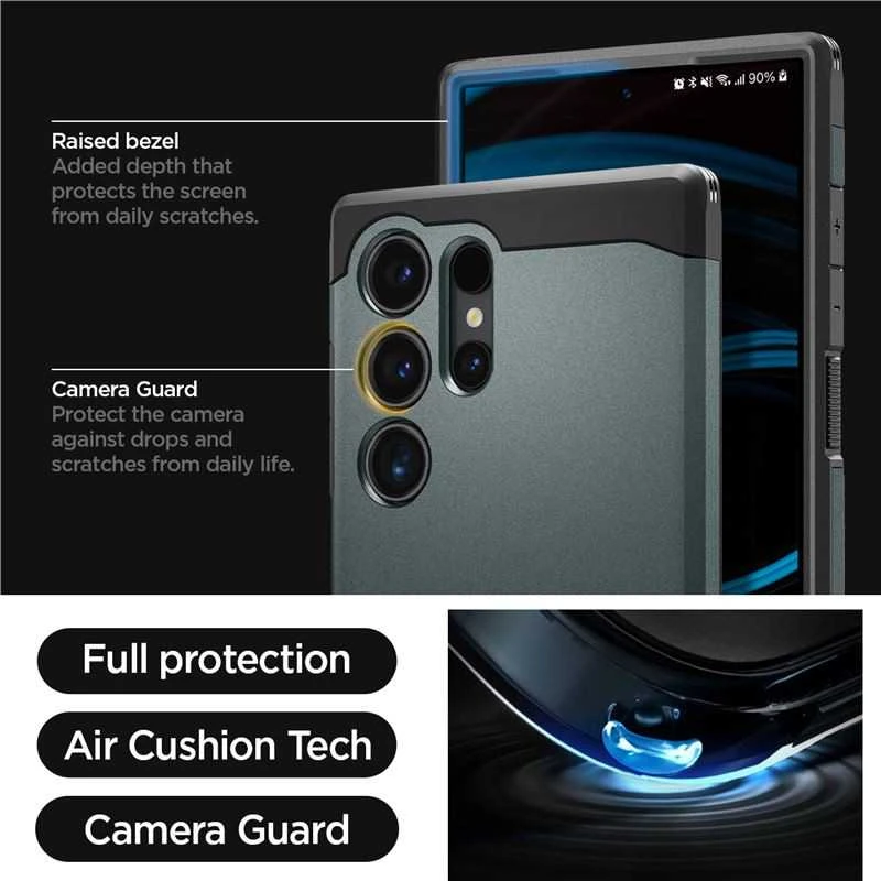 Spigen Tough Armor – dėklas skirtas Samsung Galaxy S24 Ultra Abyss Žalias