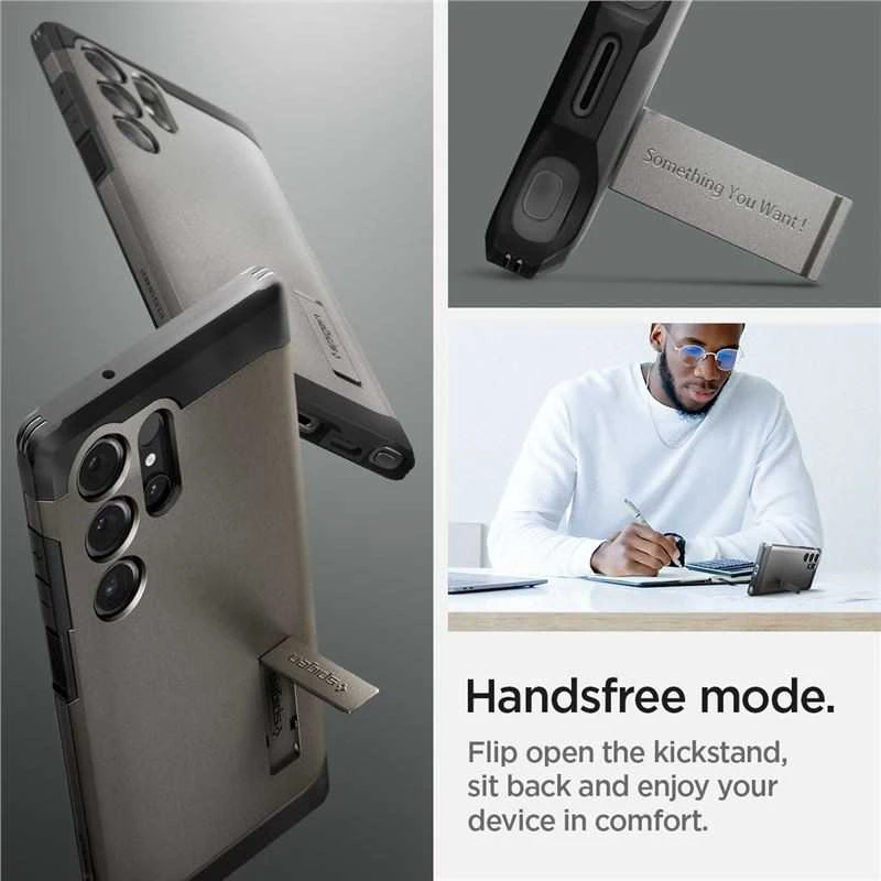 Spigen Tough Armor – dėklas skirtas Samsung Galaxy S24 Ultra Gunmetal