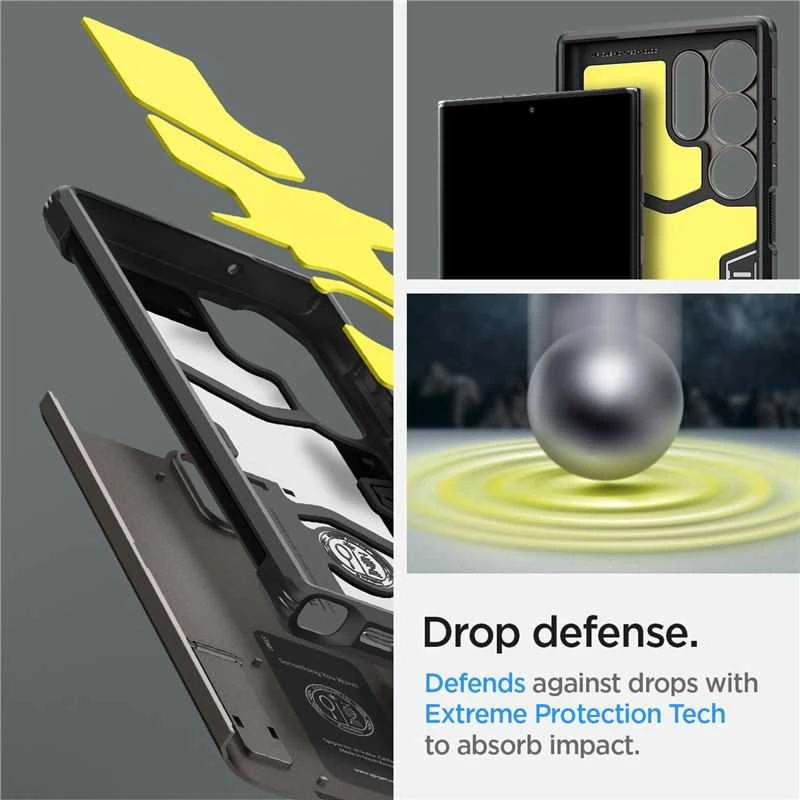 Spigen Tough Armor dėklas skirtas Samsung Galaxy S23 Ultra, spalva - Gunmetal