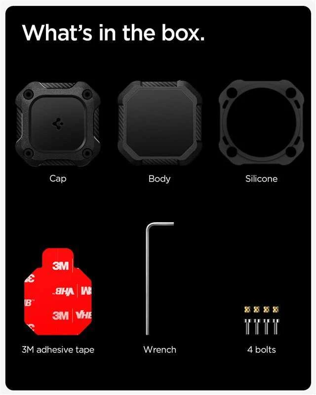 Dėklas Spigen Tough Armor IP 4 vnt. pakuotė, juodas - AirTag