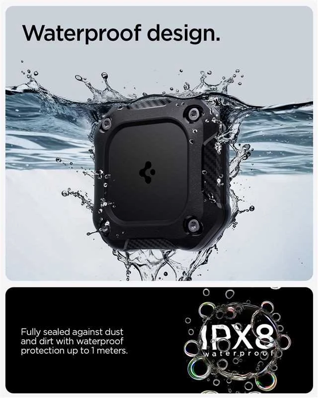 Dėklas Spigen Tough Armor IP 4 vnt. pakuotė, juodas - AirTag