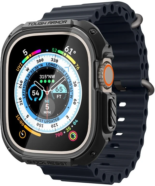 Dėklas „Spigen Tough Armor“, juodas - Apple Watch Ultra 2/Ultra 49mm