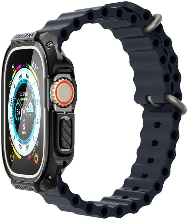 Dėklas „Spigen Tough Armor“, juodas - Apple Watch Ultra 2/Ultra 49mm
