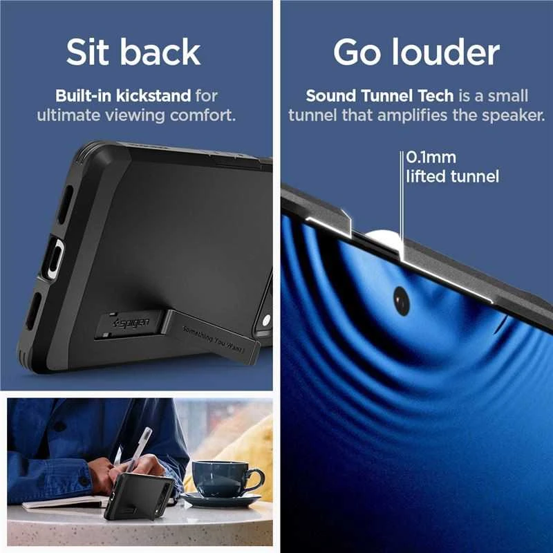 Dėklas Spigen Tough Armor, juodas - Google Pixel 7 Pro