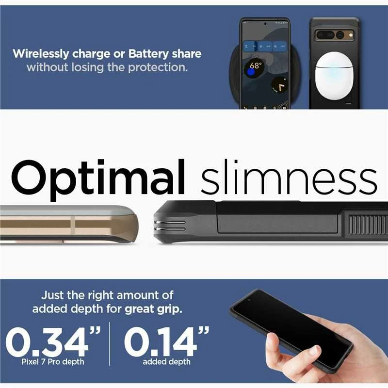 Dėklas Spigen Tough Armor, juodas - Google Pixel 7 Pro