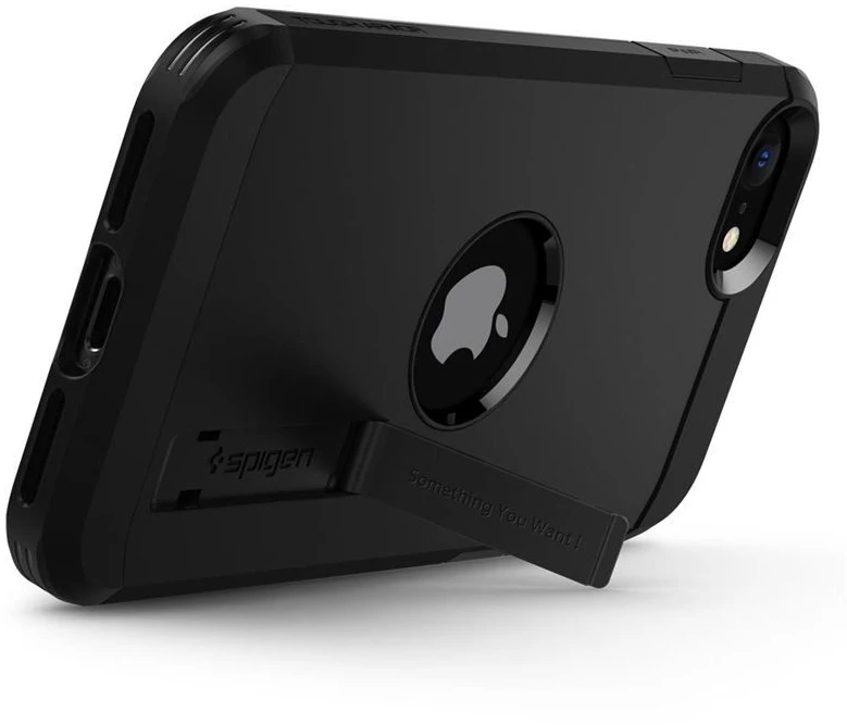 Dėklas Spigen Tough Armor, juodos spalvos – iPhone SE