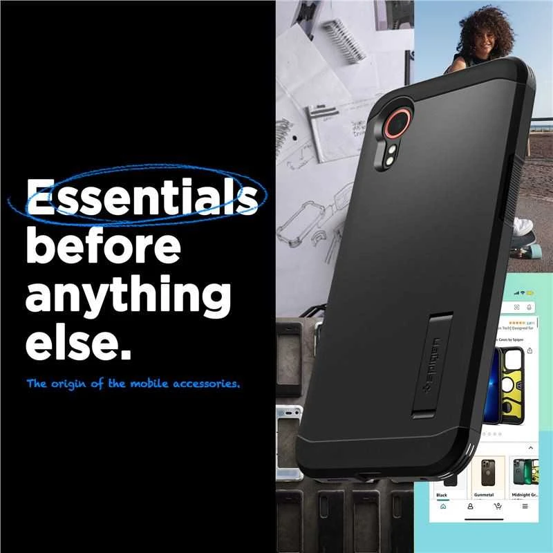 Samsung Galaxy XCover 7 Spigen Tough Armor dėklas telefonui juodos spalvos