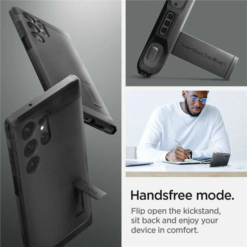 Spigen Tough Armor dėklas skirtas Samsung Galaxy S23 Ultra, spalva - Juoda