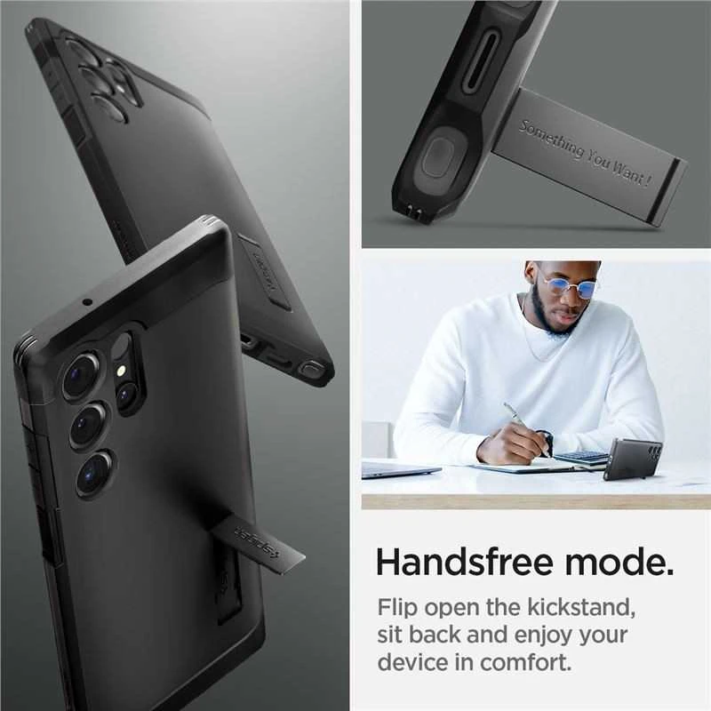Samsung Galaxy S24 Ultra Spigen Tough Armor dėklas telefonui juodos spalvos