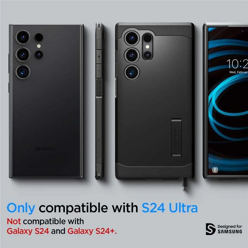 Samsung Galaxy S24 Ultra Spigen Tough Armor dėklas telefonui juodos spalvos
