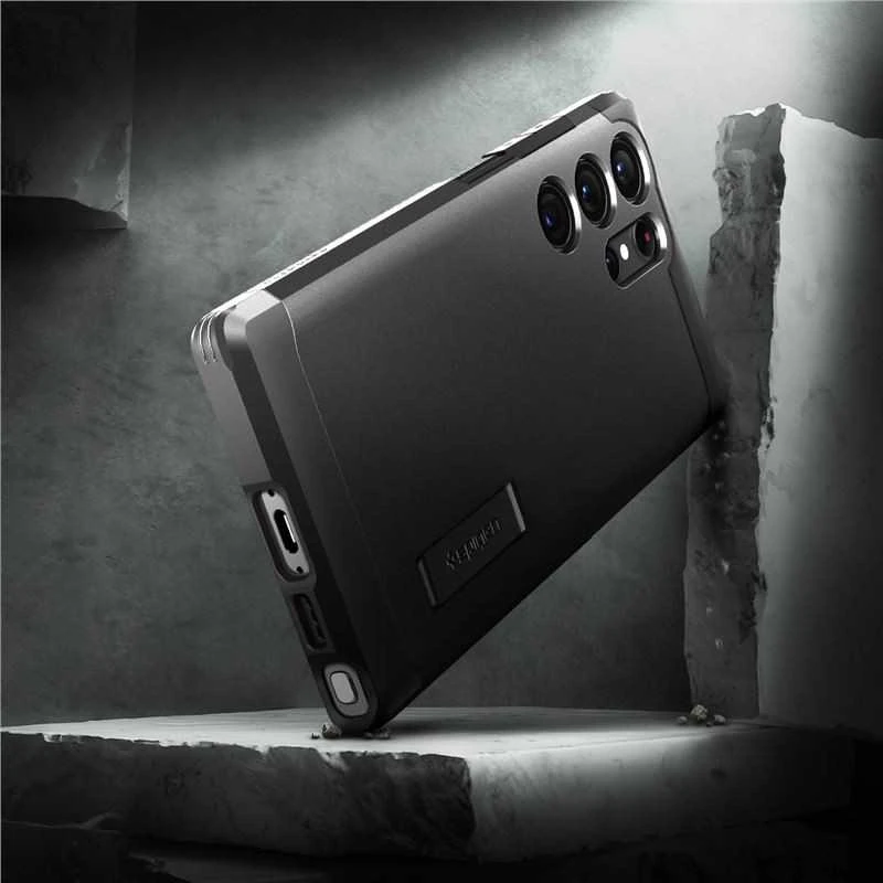 Spigen Tough Armor dėklas skirtas Samsung Galaxy S23 Ultra, spalva - Juoda