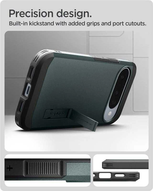Spigen Tough Armor Mag MagSafe dėklas skirtas Google Pixel 10 / 10 Pro – žalios spalvos