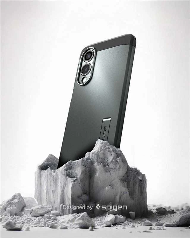 Spigen Tough Armor MagSafe dėklas skirtas Samsung Galaxy S25 Edge – Žalias/juodos spalvos