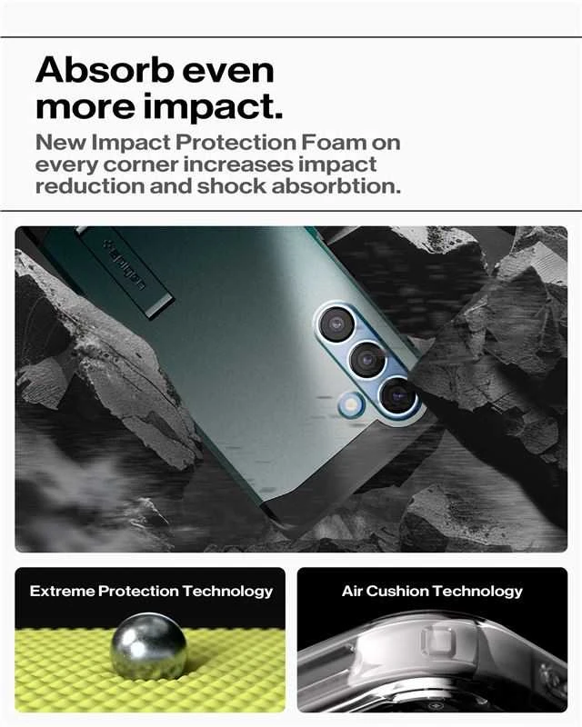 Spigen Tough Armor MagSafe dėklas skirtas Samsung Galaxy S25 – žalios spalvos