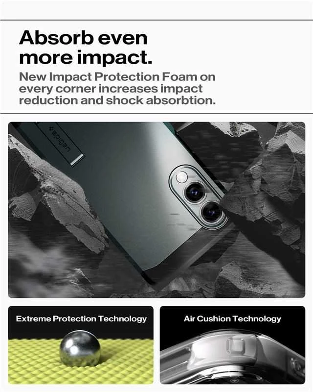 Spigen Tough Armor MagSafe dėklas skirtas Samsung Galaxy S25 Edge – Žalias/juodos spalvos