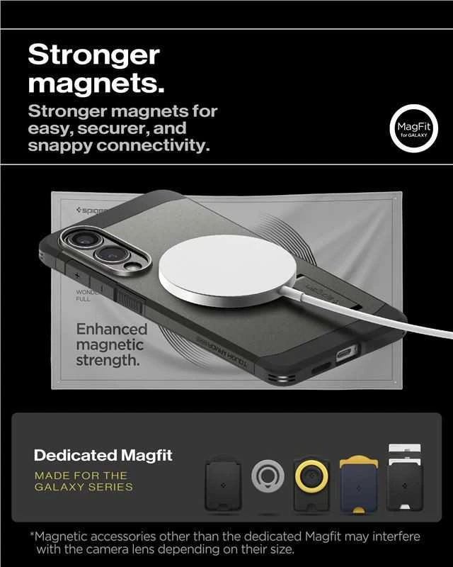 Spigen Tough Armor MagSafe dėklas skirtas Samsung Galaxy S25 Edge – Gray/juodos spalvos