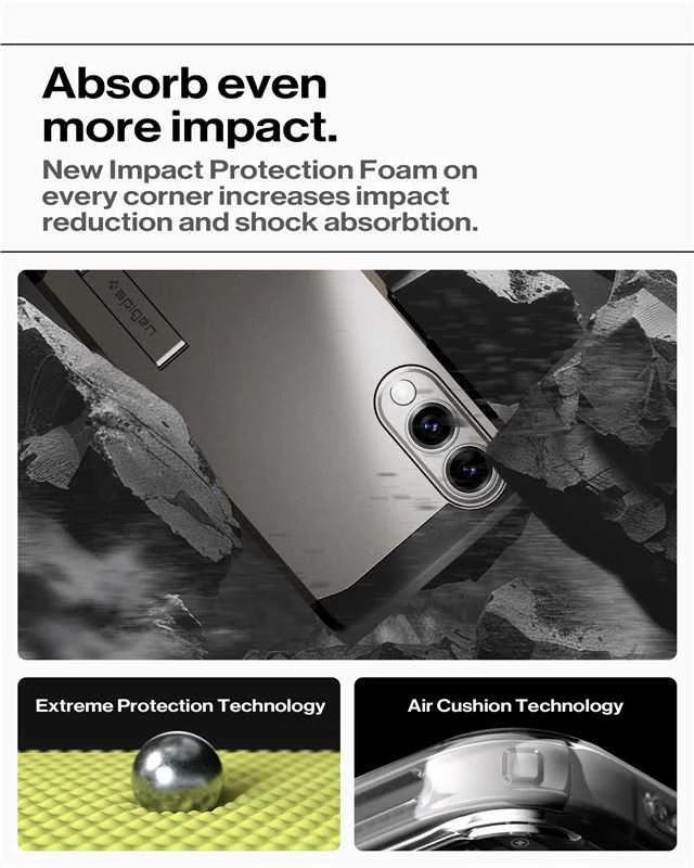 Spigen Tough Armor MagSafe dėklas skirtas Samsung Galaxy S25 Edge – Gray/juodos spalvos