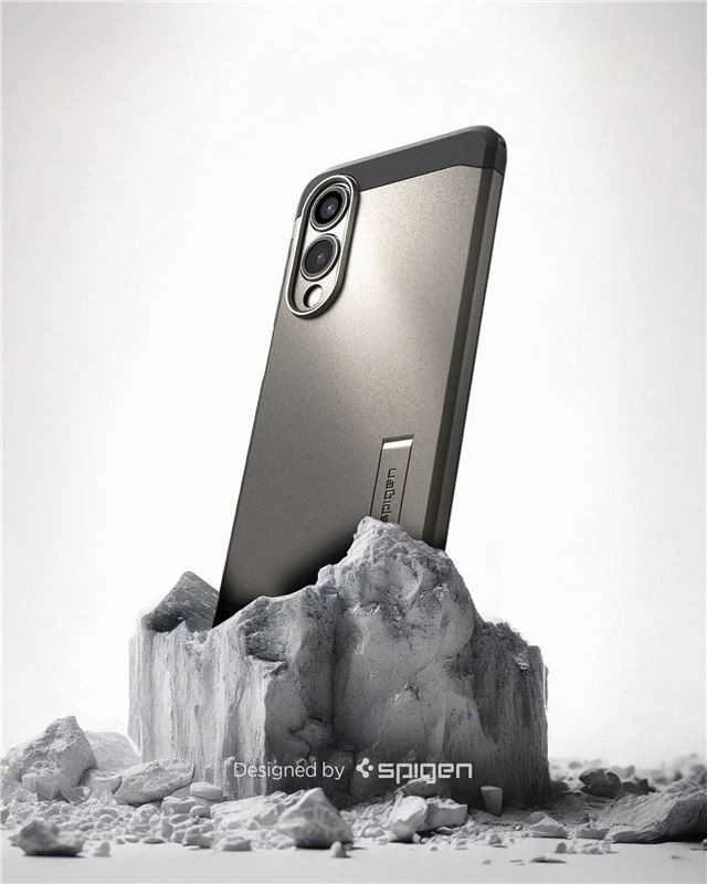 Spigen Tough Armor MagSafe dėklas skirtas Samsung Galaxy S25 Edge – Gray/juodos spalvos