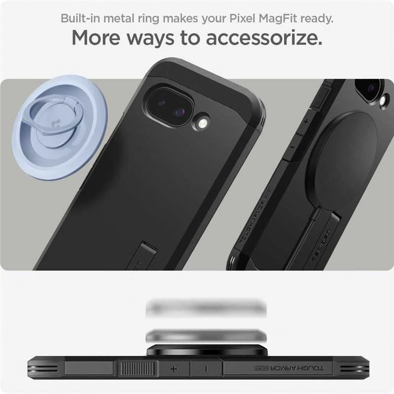 Spigen Tough Armor Mag MagSafe dėklas, skirtas Google Pixel 9A - juodas