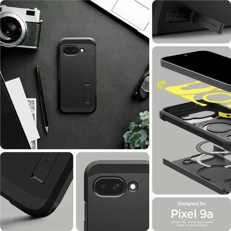 Spigen Tough Armor Mag MagSafe dėklas, skirtas Google Pixel 9A - juodas