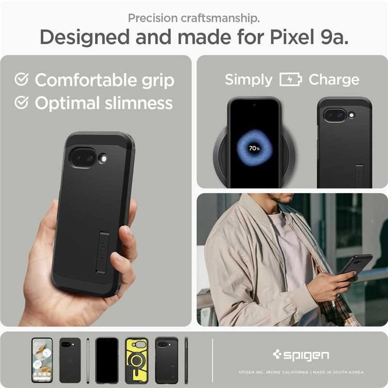 Spigen Tough Armor Mag MagSafe dėklas, skirtas Google Pixel 9A - juodas