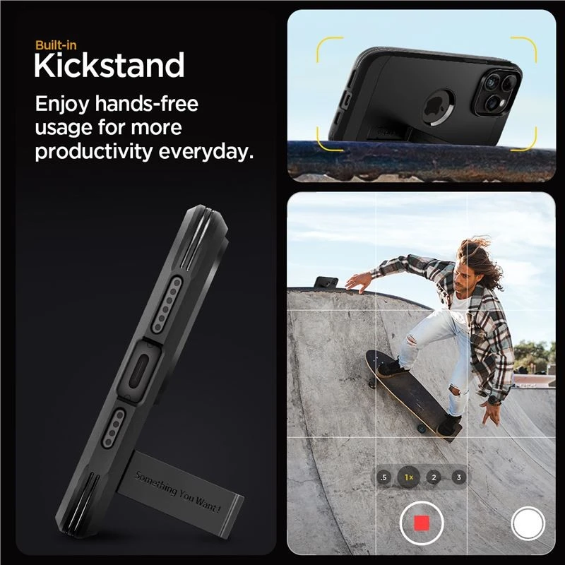 Spigen Tough Armor (MagFit) dėklas skirtas Apple iPhone 15 Pro Max, spalva - Juoda