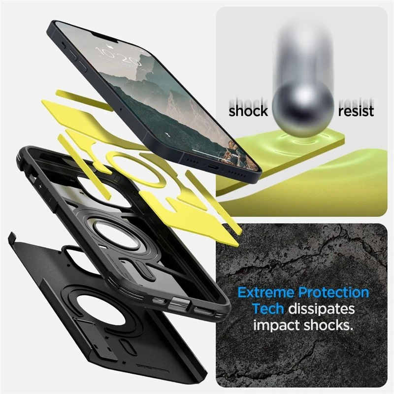 Spigen Tough Armor (MagFit) dėklas skirtas Apple iPhone 14, spalva - Juoda