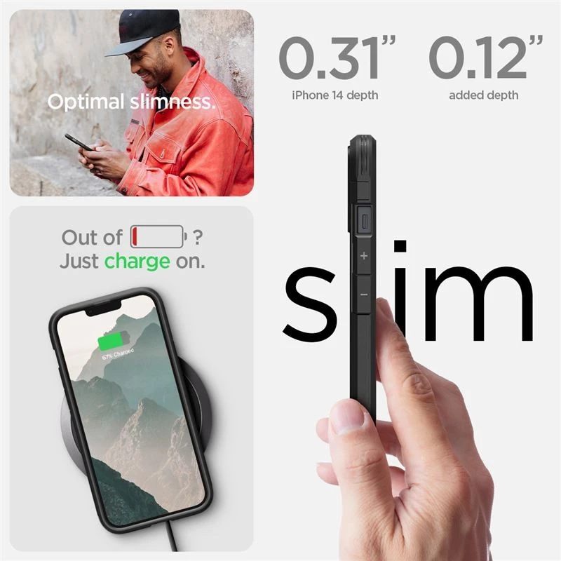 Spigen Tough Armor (MagFit) dėklas skirtas Apple iPhone 14, spalva - Juoda