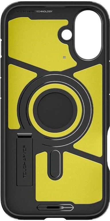 Spigen Tough Armor MagSafe su stoveliu Apple iPhone 16 Plus – dėklas telefonui juodos spalvos