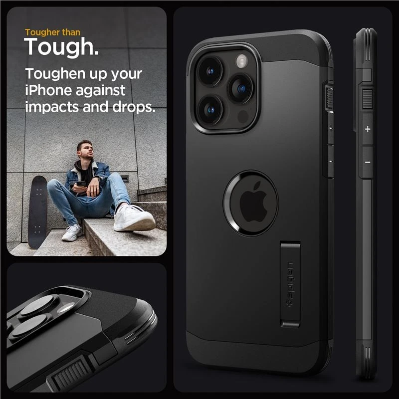 Spigen Tough Armor (MagFit) dėklas skirtas Apple iPhone 15 Pro Max, spalva - Juoda