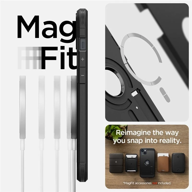 Spigen Tough Armor (MagFit) dėklas skirtas Apple iPhone 14, spalva - Juoda