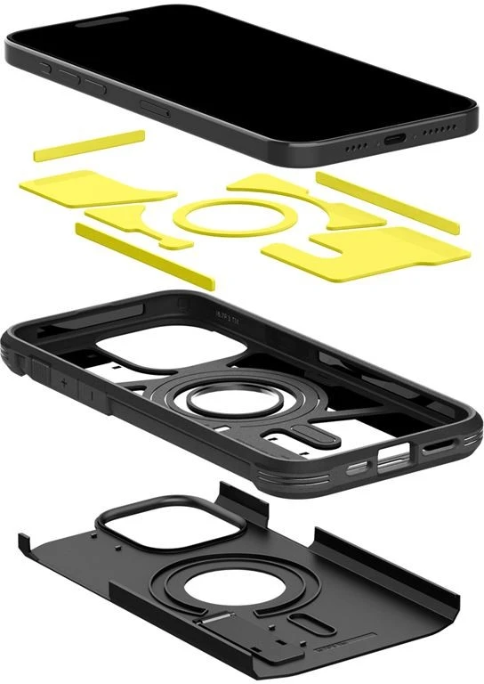 Spigen Tough Armor (MagFit) dėklas skirtas Apple iPhone 15 Pro Max, spalva - Juoda