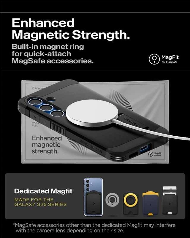 Spigen Tough Armor MagSafe – dėklas skirtas Samsung Galaxy S25+ Juodas