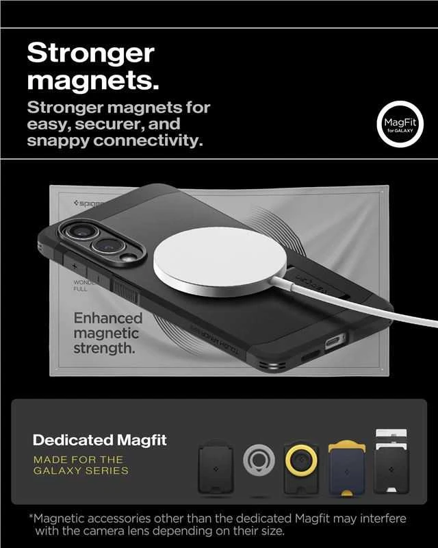 Spigen Tough Armor MagSafe dėklas skirtas Samsung Galaxy S25 Edge – juodos spalvos