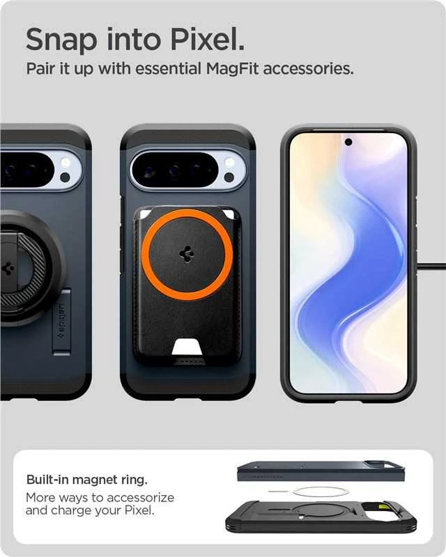 Dėklas SPIGEN TOUGH ARMOR MAG MAGSAFE GOOGLE PIXEL 10 PRO XL METAL SLATE
