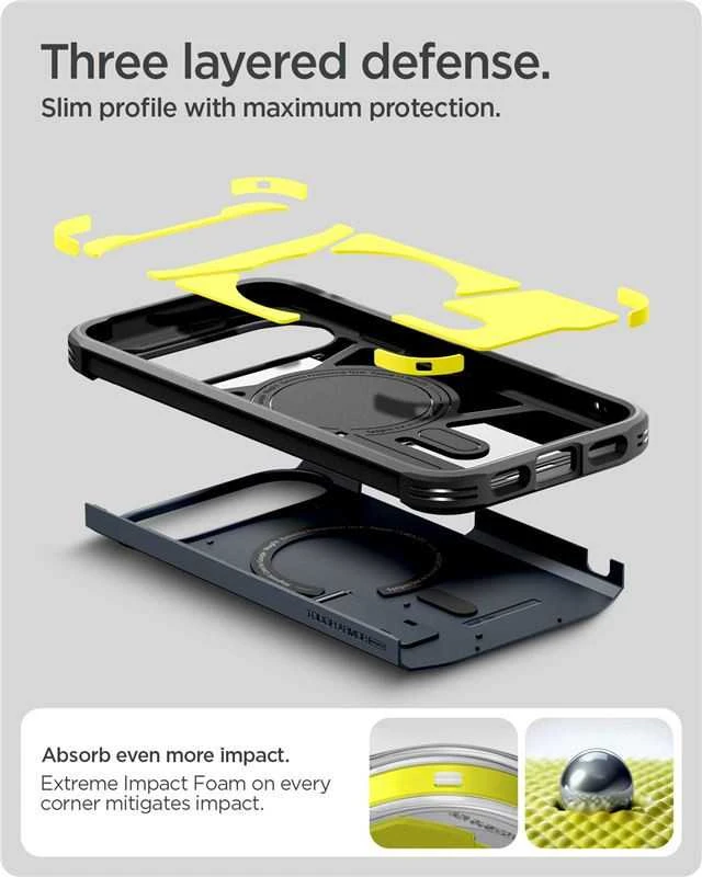 Dėklas Spigen „Tough Armor MagSafe“, metalinis skalūno spalvos – „Google Pixel 10 Pro“ / „Pixel 10“