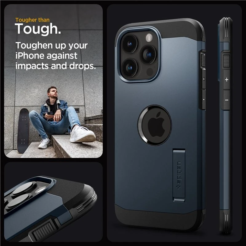 Spigen Tough Armor (MagFit) dėklas skirtas Apple iPhone 15 Pro Max, spalva - Metal Slate