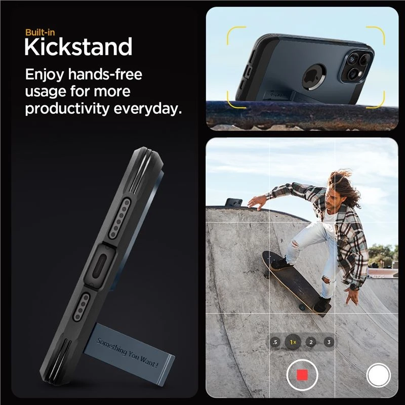 Spigen Tough Armor (MagFit) dėklas skirtas Apple iPhone 15 Pro Max, spalva - Metal Slate
