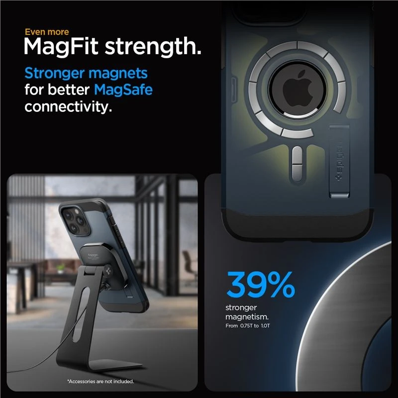 Spigen Tough Armor (MagFit) dėklas skirtas Apple iPhone 15 Pro Max, spalva - Metal Slate