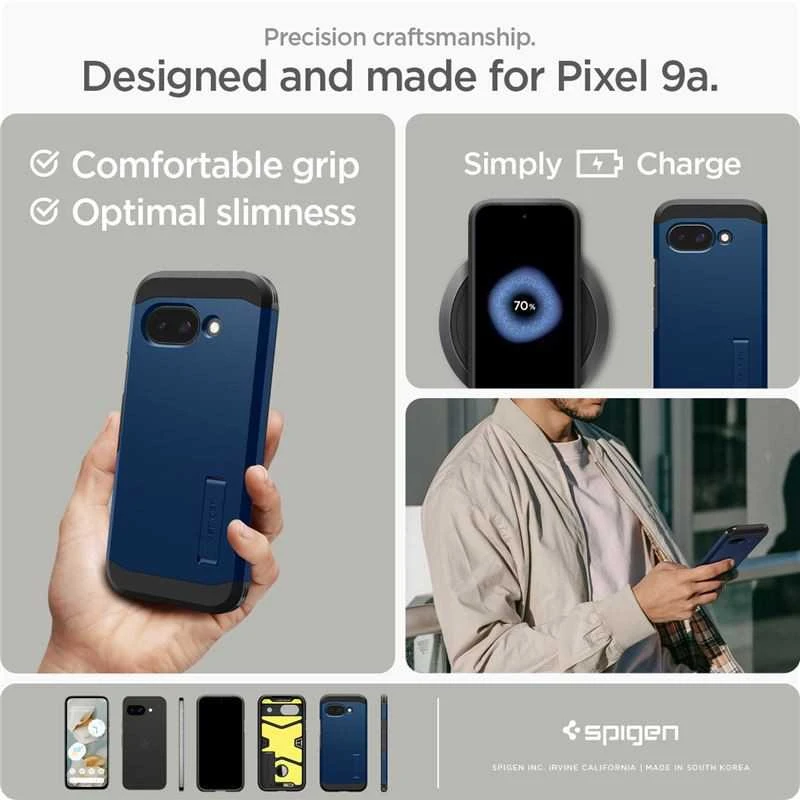 Dėklas Spigen 029 d. „Tough Armor MagSafe“ tamsiai mėlynas – „Google Pixel 9a“